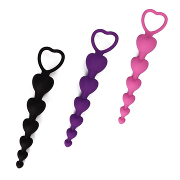Heart Shaped Silicone Anal Beads / Sexual Butt Plug Balls / Sex Toys For Women - EVE's SECRETS